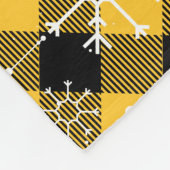 Gele en zwarte buffelvlokken fleece deken (Hoek)