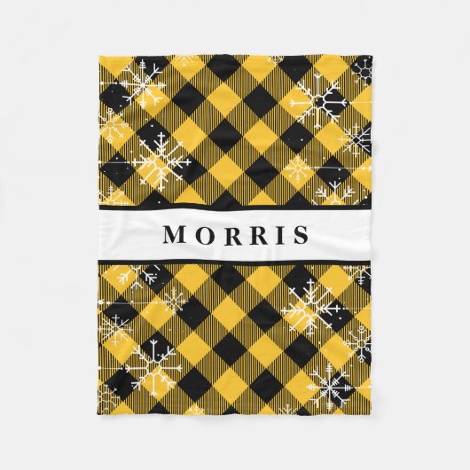 Gele en zwarte buffelvlokken fleece deken (Voorkant)