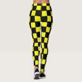 Gele en zwarte checkboard Squares Leggings (Achterkant)