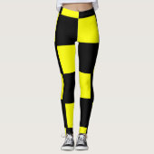 Gele en zwarte checkboard Squares Leggings (Voorkant)