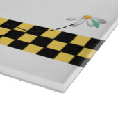 Gele en zwarte cheques met roombijen snijplank (Hoek)
