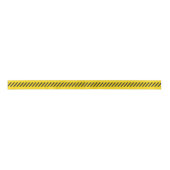 Gele en zwarte Chevron Caution Danger Tape Satijnen Lint (Voorkant)
