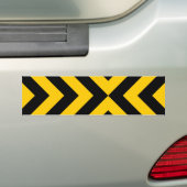 Gele en zwarte Chevrons Bumpersticker (Op auto)