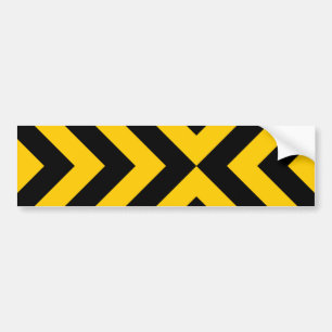 Gele en zwarte Chevrons Bumpersticker