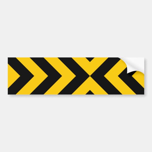 Gele en zwarte Chevrons Bumpersticker (Voorkant)