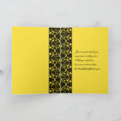 Gele en Zwarte Damast Bedankkaart (Binnen)
