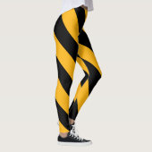 Gele en zwarte diagonale strepen leggings (Rechts)