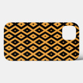 Gele en zwarte diamant patroon Case-Mate iPhone Case (Achterkant (horizontaal))