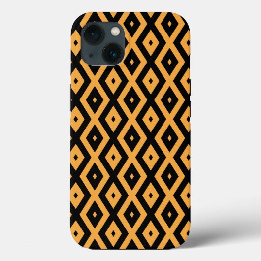 Gele en zwarte diamant patroon Case-Mate iPhone Case (Achterkant)