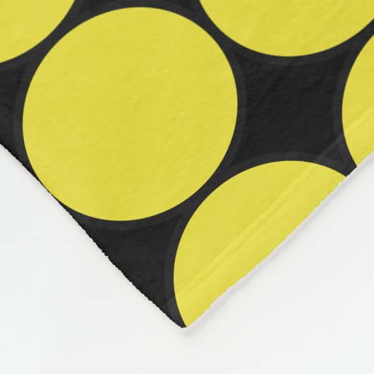 Gele en zwarte Eigen naam Polka Dots Fleece Deken (Hoek)