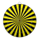 Gele en zwarte funky Sun Rays Retro Stripes Dartbord (Voorkant)