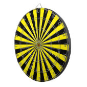 Gele en zwarte funky Sun Rays Retro Stripes Dartbord (Voorkant Rechts)