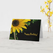 Gele en Zwarte, Gelukkige Verjaardag! Kaart (Gele Bloem)