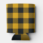 Gele en zwarte geruite vierkanten Buffalo Plaid Blikjeskoeler (Achterkant)