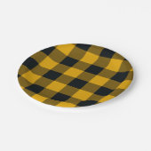 Gele en zwarte geruite vierkanten Buffalo Plaid Papieren Bordje (Gekanteld)