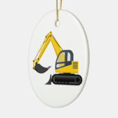 Gele en zwarte-graafmachine keramisch ornament (Links)