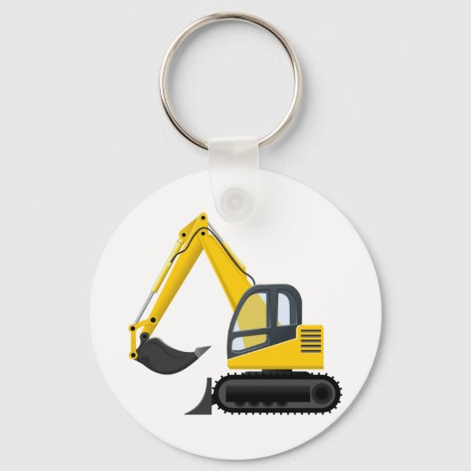 Gele en zwarte-graafmachine sleutelhanger (Voorkant)