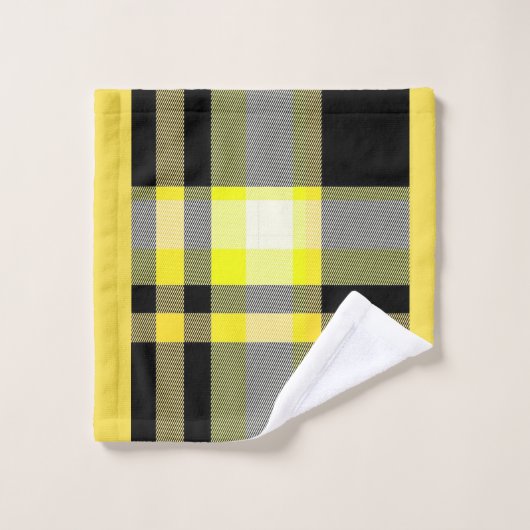 Gele en zwarte handdoekset bad handdoek (Wasdoekje)