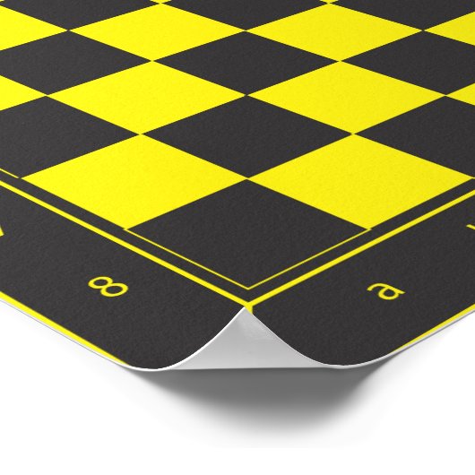 Gele en zwarte kauwtafel poster (Hoek)