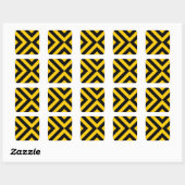 Gele en zwarte kazen vierkante sticker (Vel)