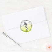 Gele en zwarte kruisvaarders ronde sticker (Envelop)
