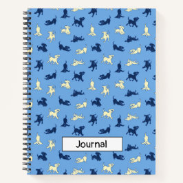 Gele en Zwarte Lab Puppies Blauwe Aangepaste Grote Notitieboek