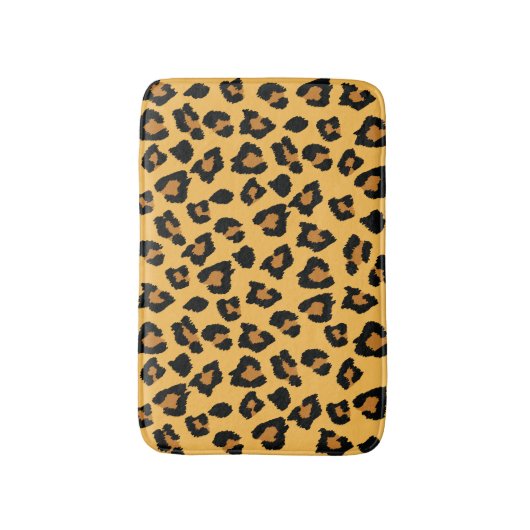 Gele en zwarte leopard Print Bathmat Badmat (Voorkant Verticaal)