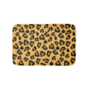 Gele en zwarte leopard Print Bathmat Badmat