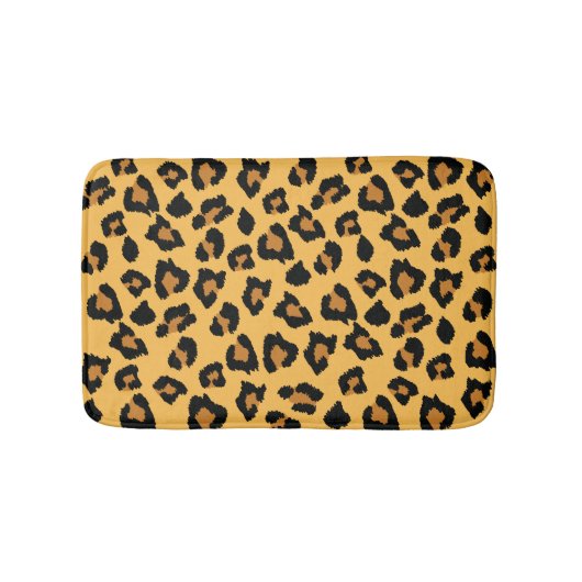 Gele en zwarte leopard Print Bathmat Badmat (Voorkant)
