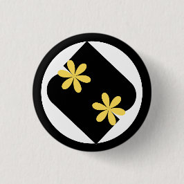 Gele en Zwarte Madeliefjesbloem ronde knoop Button 3,2 Cm