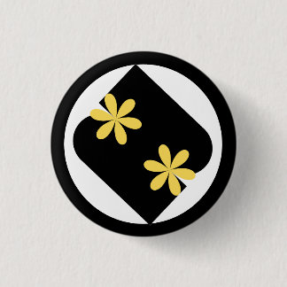Gele en Zwarte Madeliefjesbloem ronde knoop Button 3,2 Cm