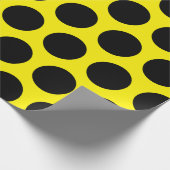 Gele en zwarte poka Dot Cadeaupapier (Hoek)