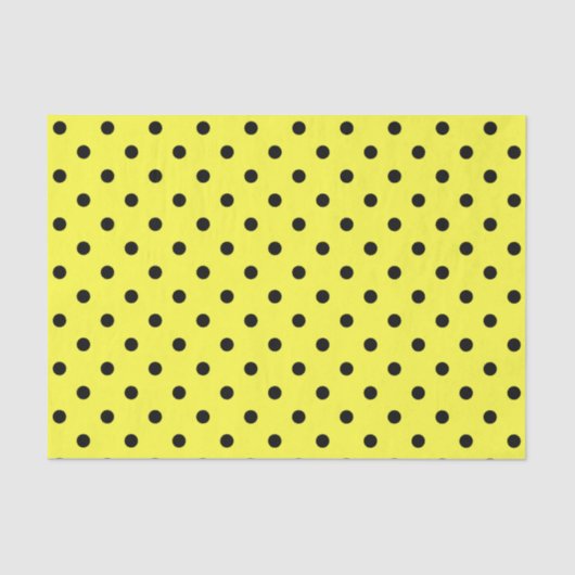 Gele en zwarte pokadots tissuepapier (Voorkant)