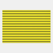 Gele en zwarte poolpuntenstrepes inpakpapier vel (Voorkant 2)