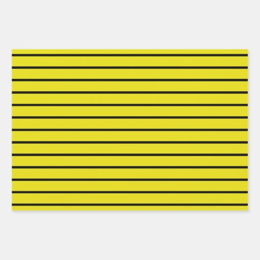 Gele en zwarte poolpuntenstrepes inpakpapier vel (Voorkant 2)