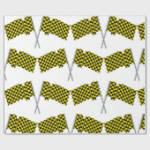 Gele en zwarte racevlaggen cadeaupapier (Vlak)