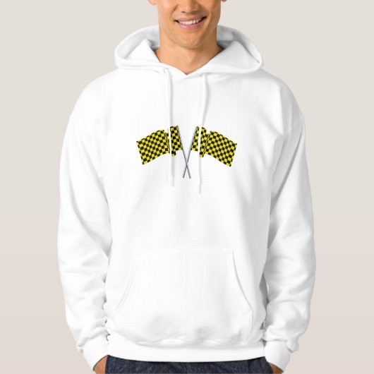 Gele en zwarte racevlaggen hoodie (Voorkant)