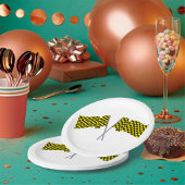 Gele en zwarte racevlaggen papieren bordje