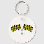 Gele en zwarte racevlaggen sleutelhanger (Achterkant)