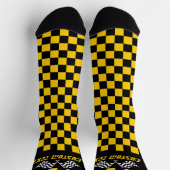 Gele en zwarte racevlaggen sokken (Top)