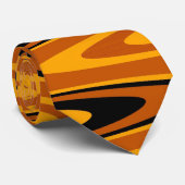 Gele en zwarte regenboog Abstracte Retro Art Deco Stropdas (Opgerold)