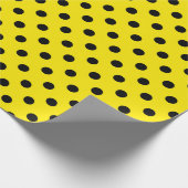 Gele en zwarte stippen cadeaupapier (Hoek)