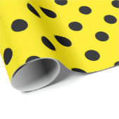 Gele en zwarte stippen cadeaupapier (Rol Hoek)