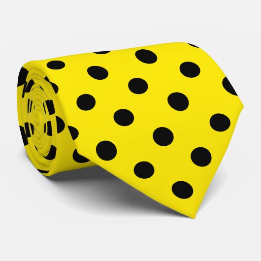 Gele en zwarte stippen stropdas (Opgerold)