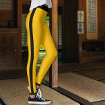 Gele en zwarte streep leggings<br><div class="desc">Gele en zwarte streep kung fu leggings.</div>