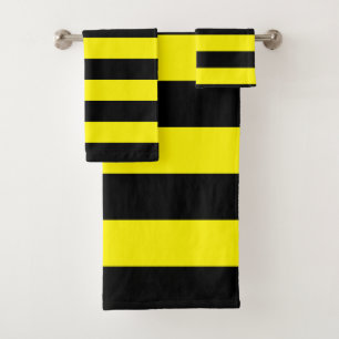 Gele en zwarte strepen bad handdoek