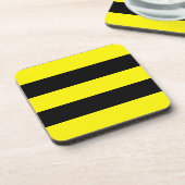 Gele en zwarte strepen bier onderzetter (Linkerzijde)