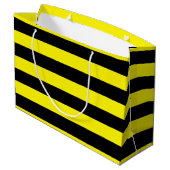 Gele en zwarte strepen groot cadeauzakje (Achterkant Gekanteld)