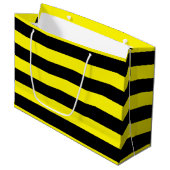 Gele en zwarte strepen groot cadeauzakje (Voorkant Gekanteld)