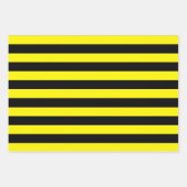 Gele en zwarte strepen inpakpapier vel (Voorkant 2)